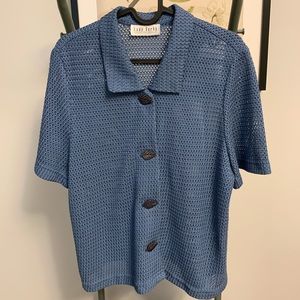VTG Lady Dorby shortsleeve button top | M/L